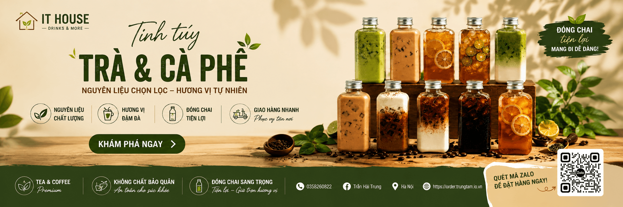 IT HOUSE — Tea ❤️ Coffee. Nguyên liệu chọn lọc, Thơm ngon – thanh mát, Tự nhiên – tốt cho sức khỏe.